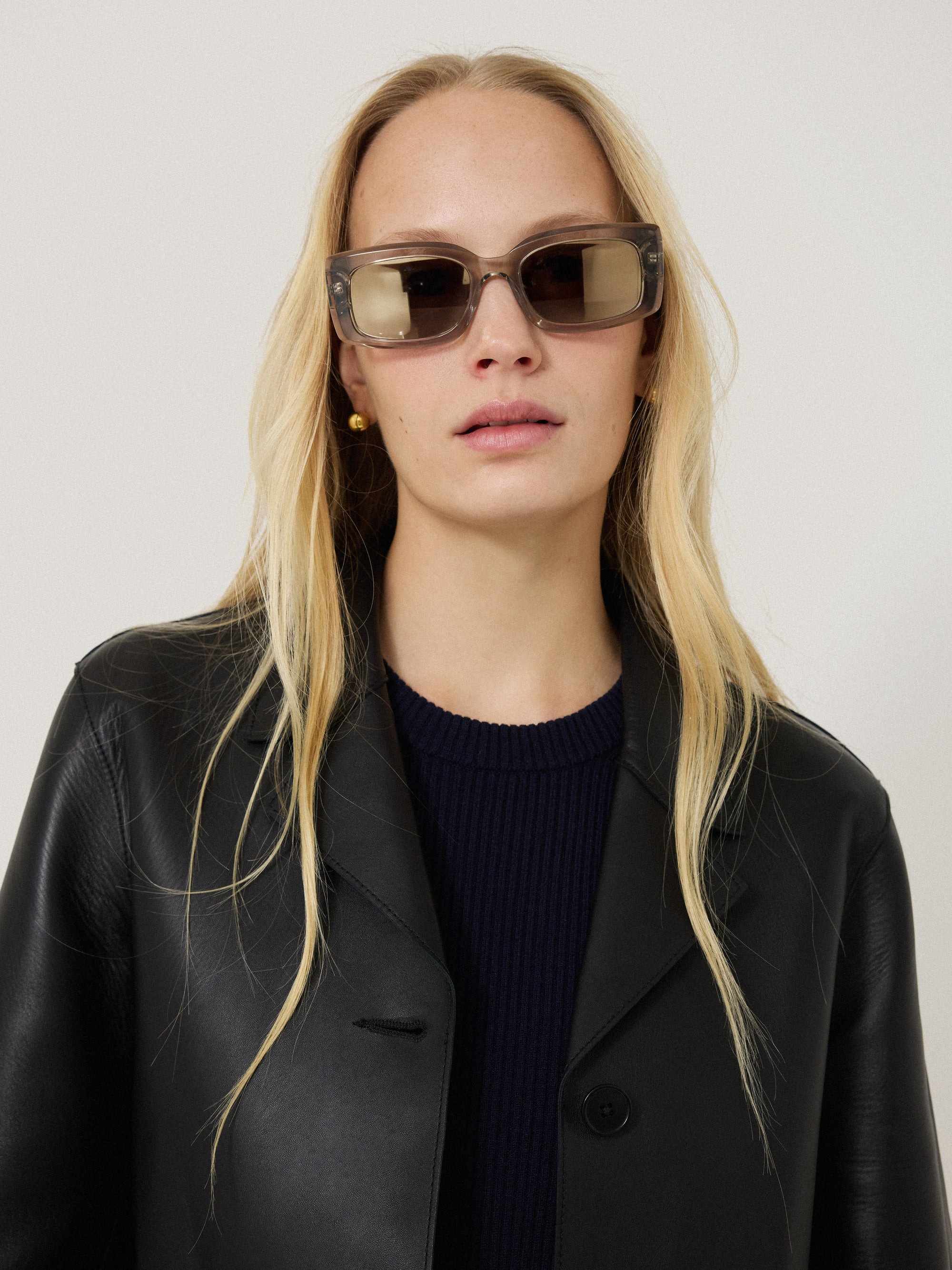Bolton Rectangle Sunglasses | Grey | Jigsaw (UK)