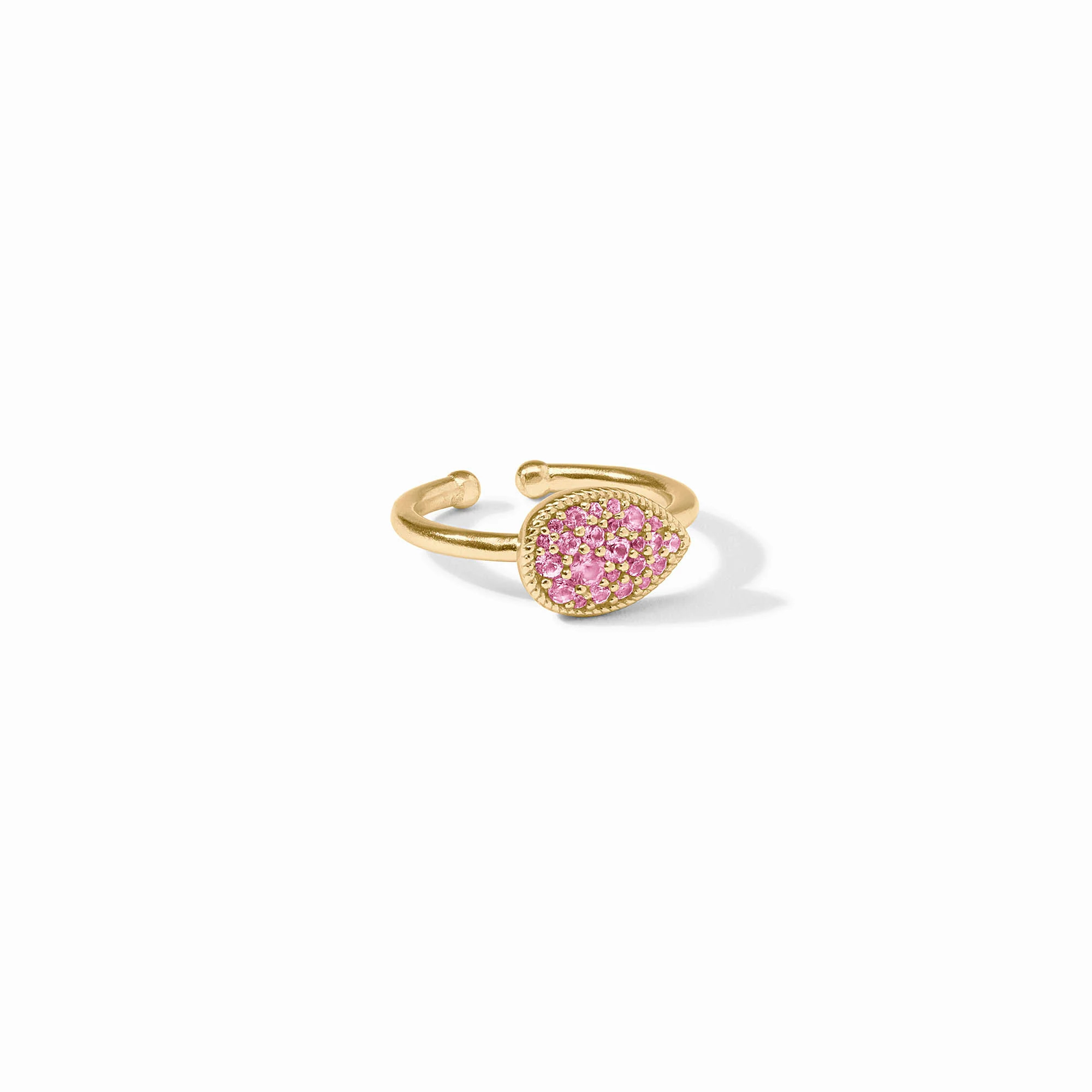 Pink Tourmaline Pavé Teardrop Stacking Ring | Julie Vos