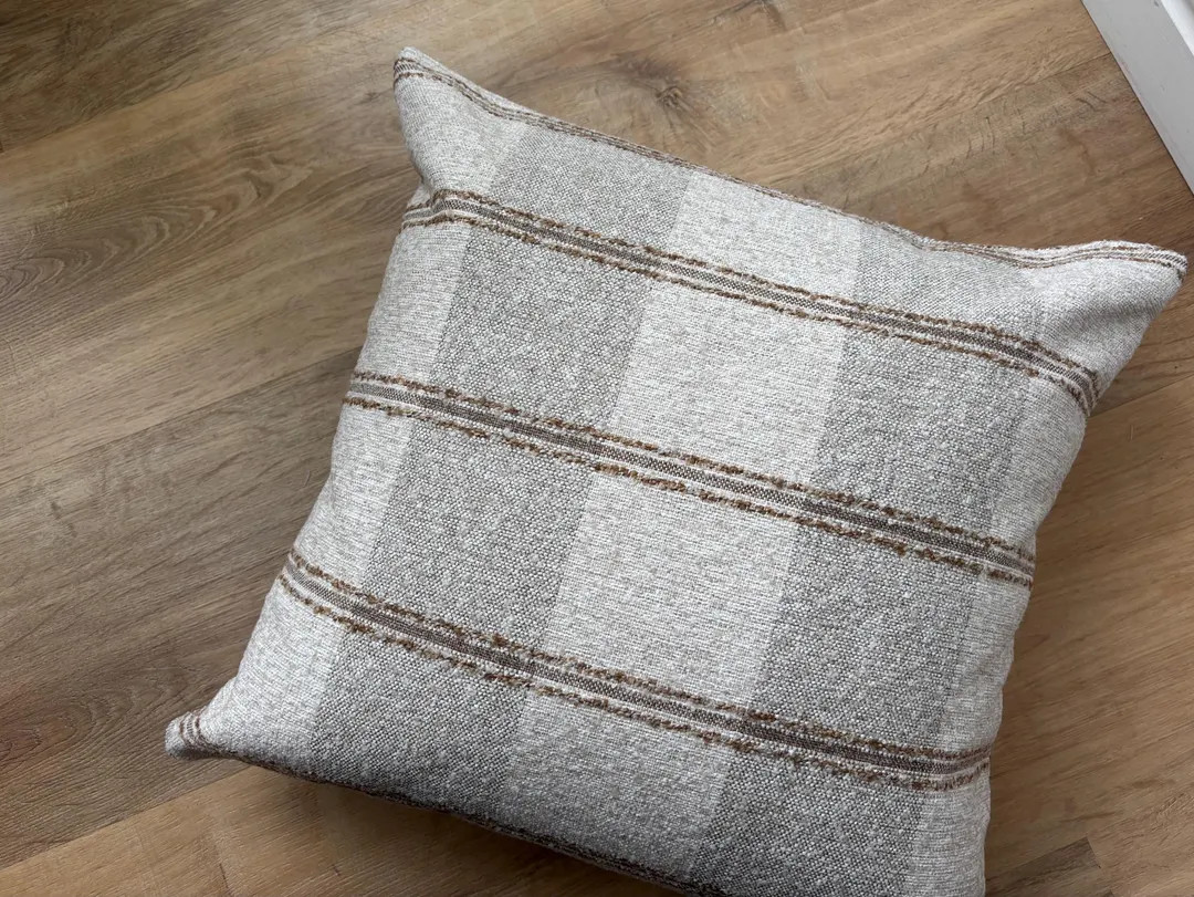 Designer | Check Pillow Cover | Modern Pillow Cover | Neutral Home Decor | Earth Tone Home Decor ... | Etsy (US)