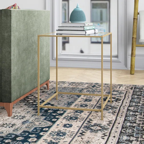 Milo Glass Top Frame End Table | Wayfair Professional