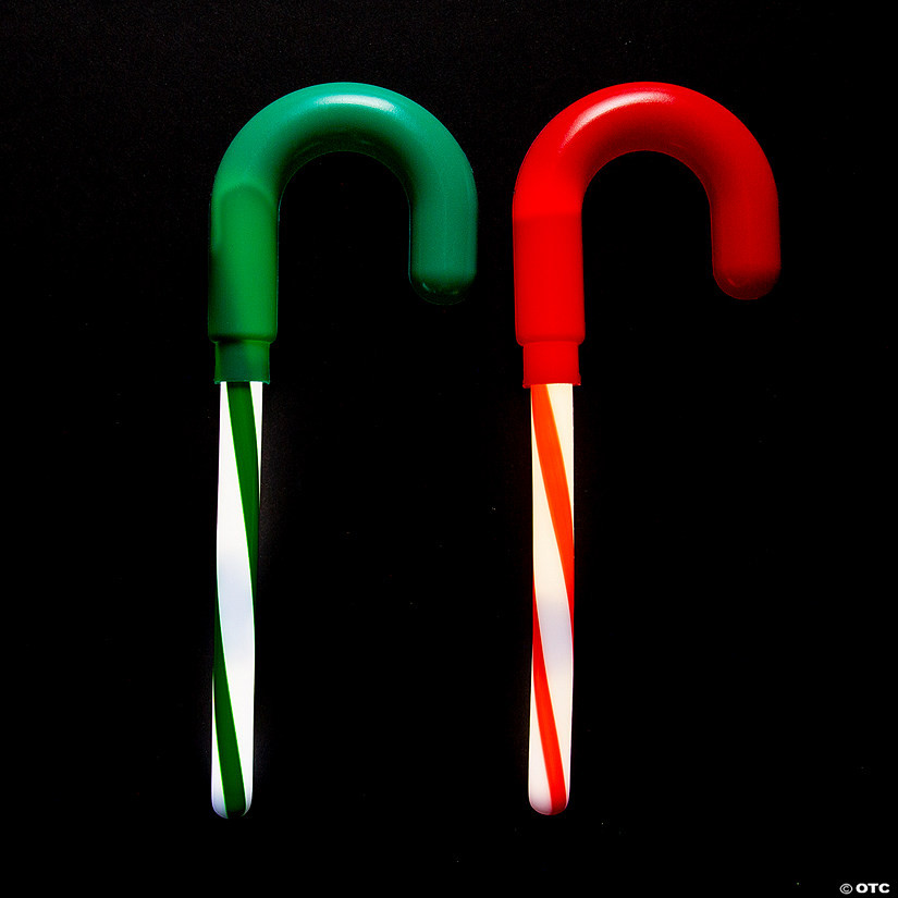 8 3/4" Candy Cane Stripe Glow Sticks with Plastic Topper - 12 Pc. | Oriental Trading Company
