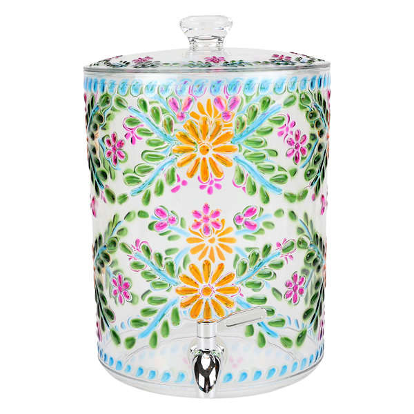 At Home Acrylic Muticolor Embossed Clear Drink Dispensers | At Home