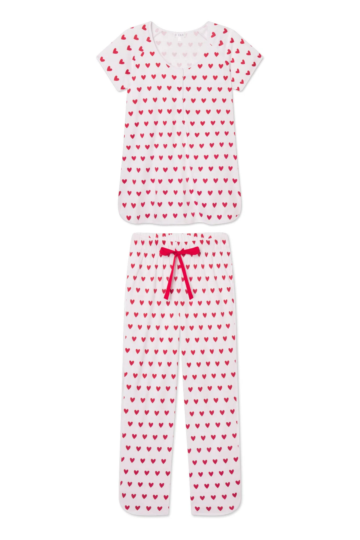 Pima Maternity Short-Long Set in Classic Red Heart | Lake Pajamas