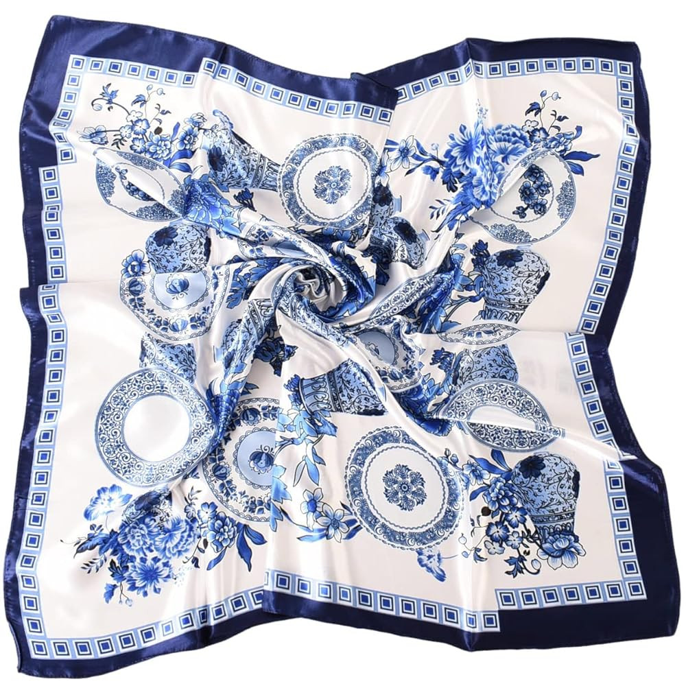 EIysee 35 x 35 Women's Fashion Pattern Large Square Silk Like Hair Scarf Head Sleeping Wrap Satin... | Amazon (CA)