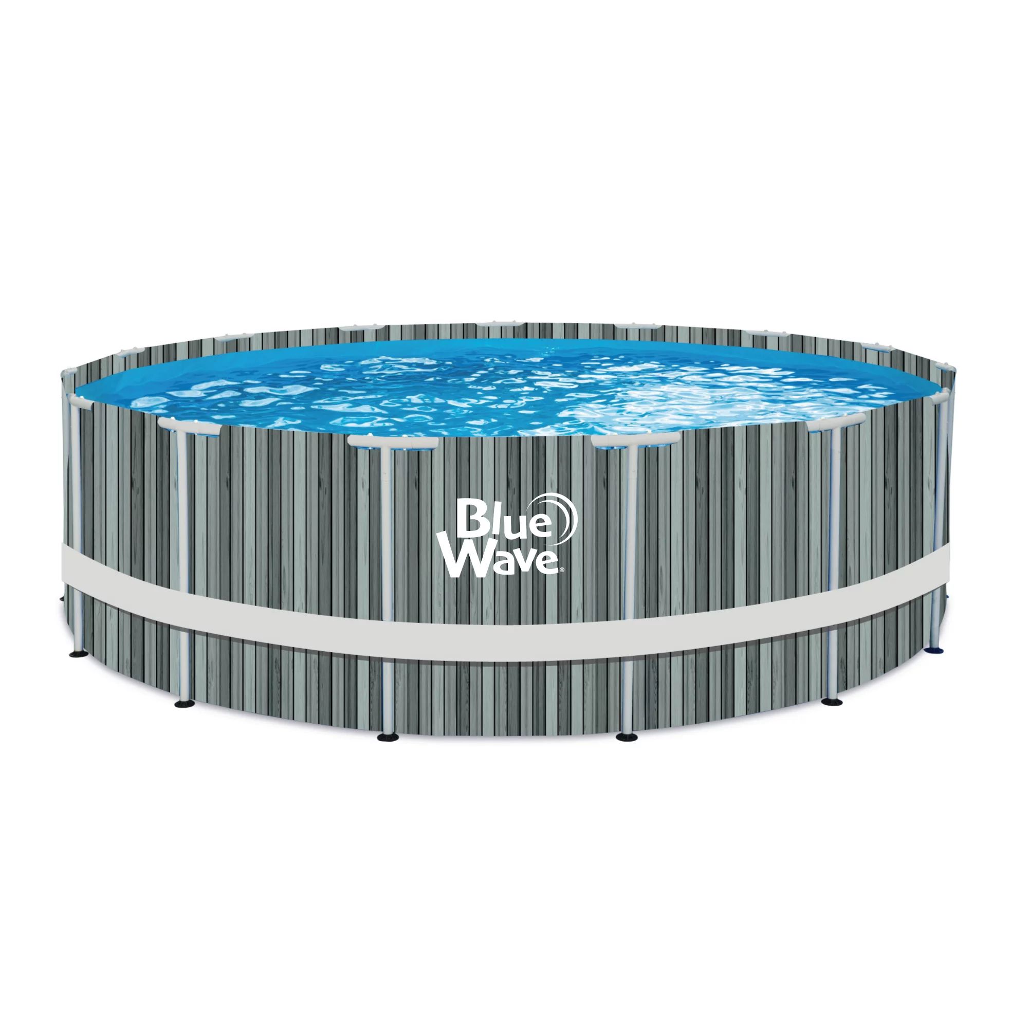 Blue Wave Aspen 15-ft Round 48-in Deep Above Ground Swimming Pool Package with Cover | Walmart (US)