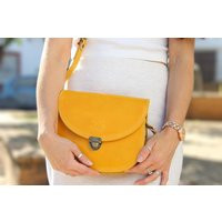 Yellow Leather Purse, Crossbody Handbag, Summer Bag, Handmade Handbag Women, Yellow | Etsy (US)