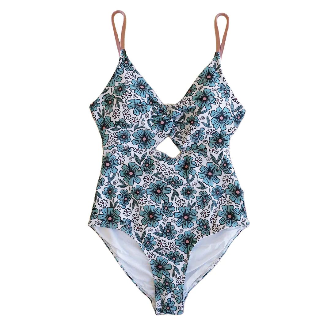 Women's Ruched Cutout One-Piece Swimsuit | Beachy Blooms | Caden Lane