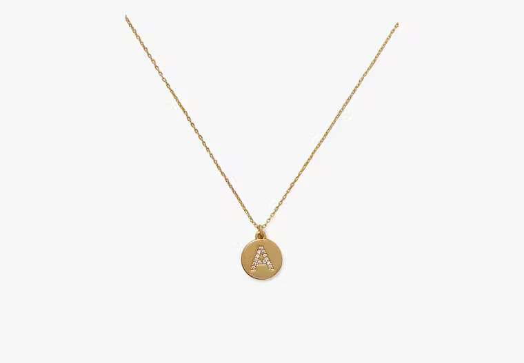 Pave Initial Mini Pendant Necklace | Kate Spade Outlet