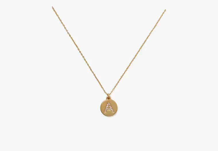 Pave Initial Mini Pendant Necklace | Kate Spade Outlet