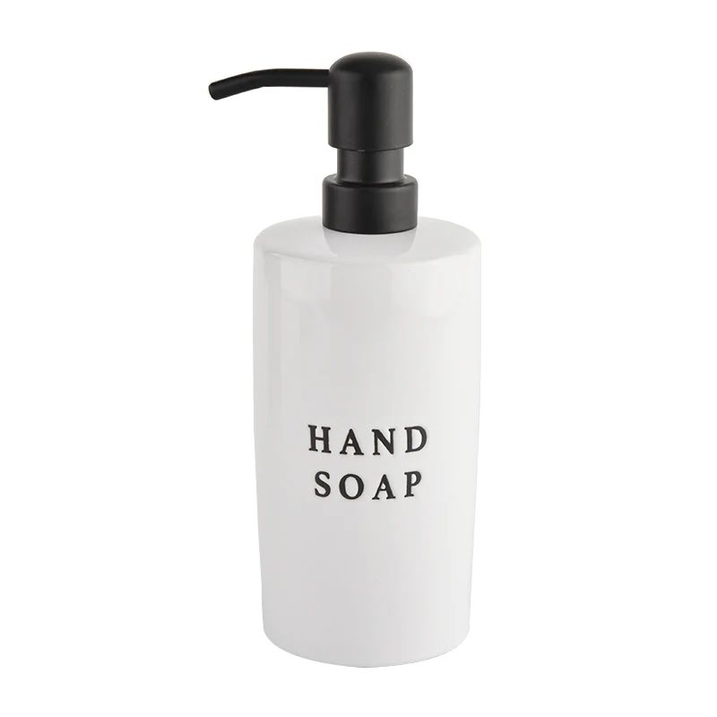 15oz White Stoneware Hand Soap Dispenser | Sweet Water Decor, LLC