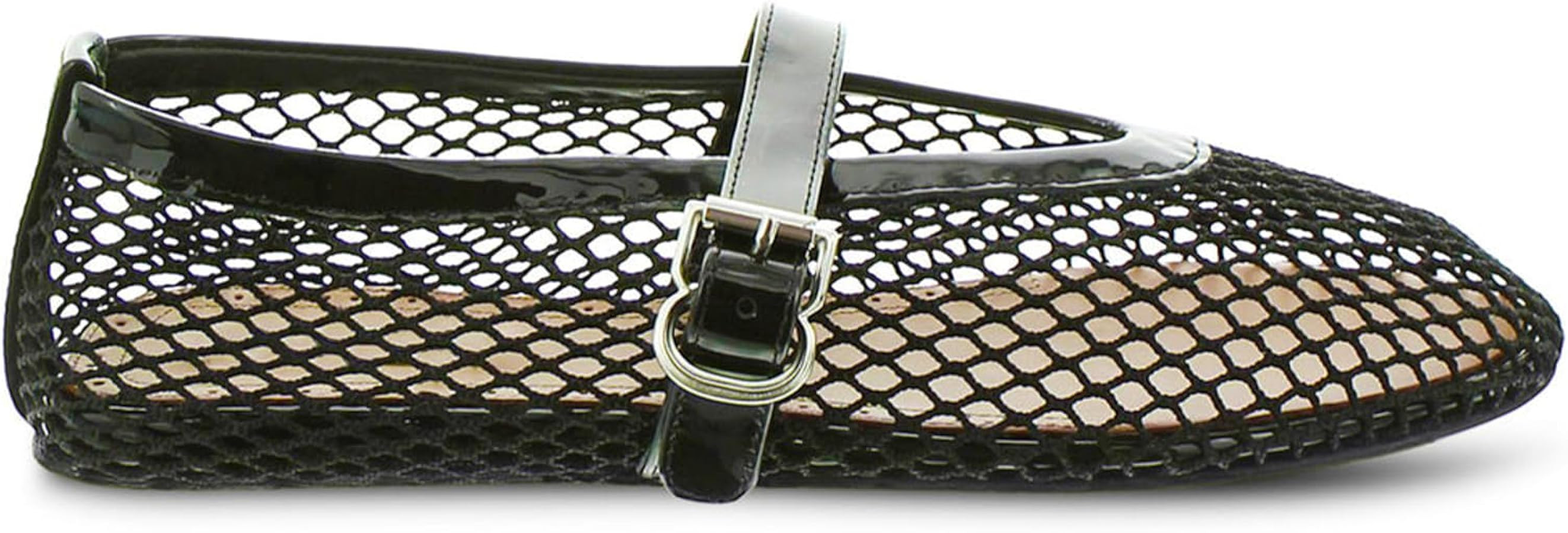 Mesh Ballet Flats for Women Buckle Strap Round Toe Mary Jane Flats Dress Casual Ballerina Shoes C... | Amazon (US)