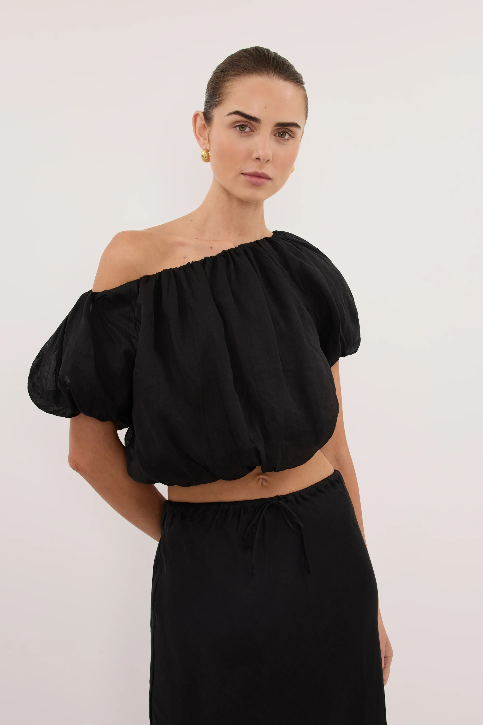 ARLO BLACK RAMIE BUBBLE TOP | DISSH
