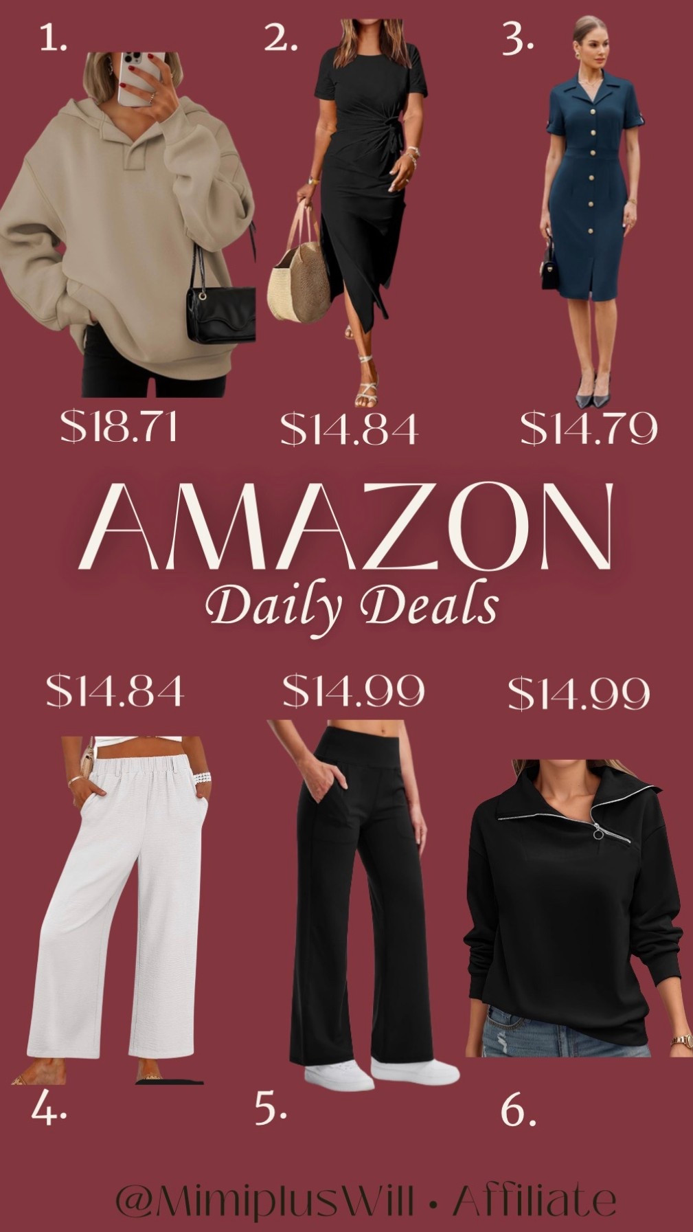 Amazon daily deals! Use the codes listed below for a limited time! 

1. 9PO9LA5M
2. IUGRB9DF
3. NO4EUSWY
4. 827PB38D
5. AYFJLC4Y
6. J3ORKNZI

Amazon deals | Amazon | casual outfits | yoga pants 
Follow @mimipluswill for more! 

#LTKPetite #LTKFindsUnder50 #LTKSaleAlert
