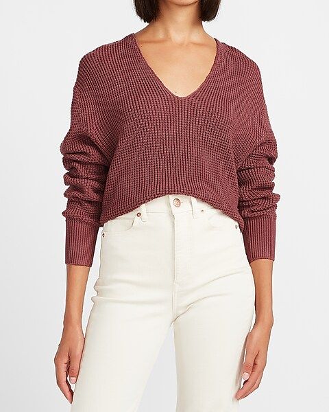 Relaxed V-Neck Sweater | Express