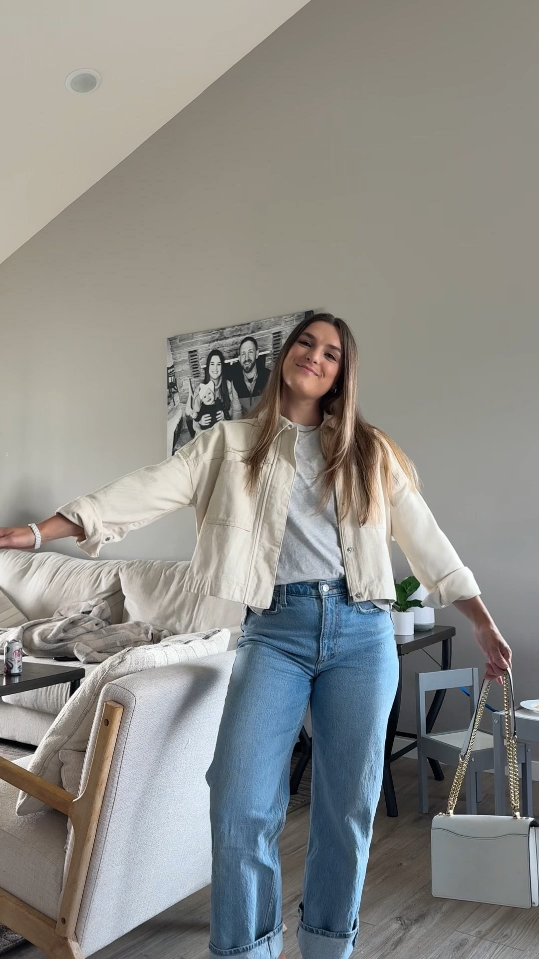 Date night outfit
Everythingjis true to size!
Jacket is xs
Jeans are 27 short

Cropped jacket, fall jacket, barn jacket, Abercrombie jeans, denim, baggy jeans, teacher outfit, casual outfit, east coast summer, neutrals, sandals, Target finds, old navy finds, fall transitional style, petite style 

#LTKSeasonal #LTKSaleAlert #LTKFindsUnder100