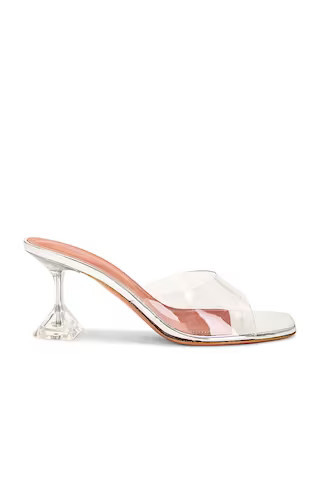 AMINA MUADDI Lupita 70 Glass Slipper Mule in Metallic Silver | FWRD 