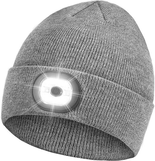 LED Beanie with Light, 6 LED Headlamp Cap Winter Knitted Night Lighted Hat Flashlight, Women Men ... | Amazon (US)