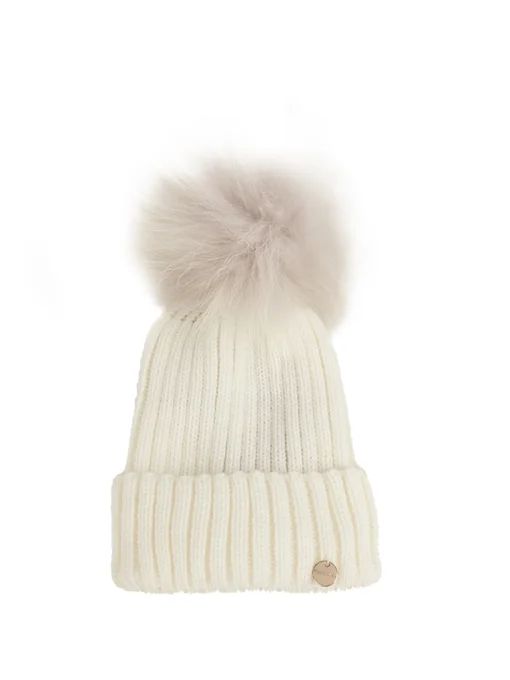 Fur-pompom ribbed-knit hat | Yves Salomon | Matches (US)