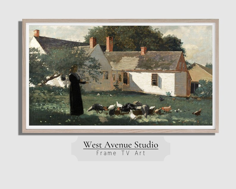 Samsung Frame TV Thanksgiving Art Lady Feeding - Etsy | Etsy (US)