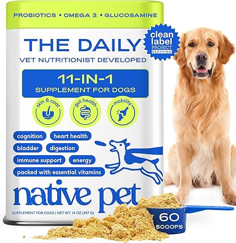 Native Pet Dog Vitamins & Supplements - 11-in-1 Vitamin Powder for Dog Food Topper - Collagen, Gl... | Amazon (US)