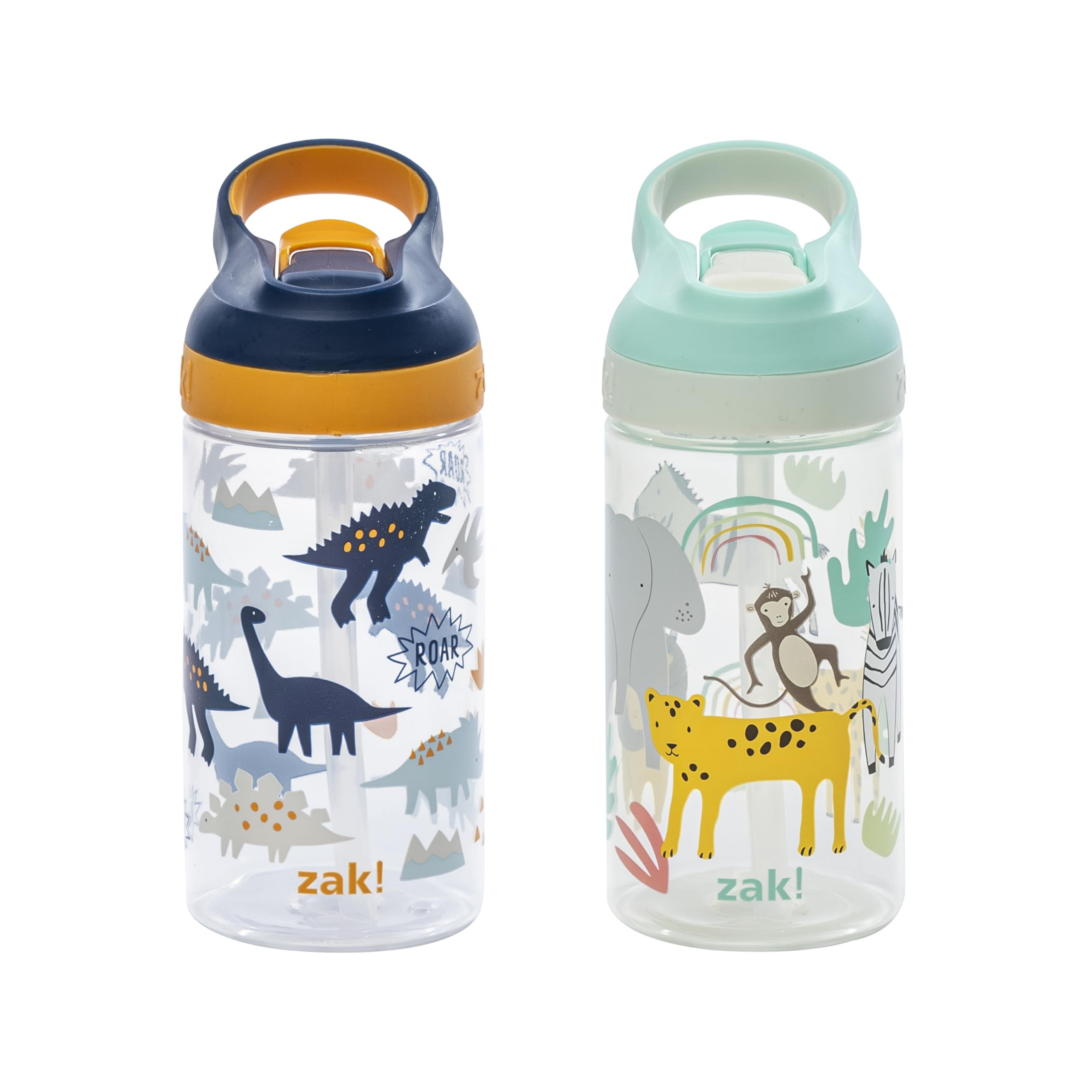 Zak Designs Atlantic Kids Water Bottle For School or Travel, 16oz Durable Plastic Water Bottle Wi... | Amazon (US)