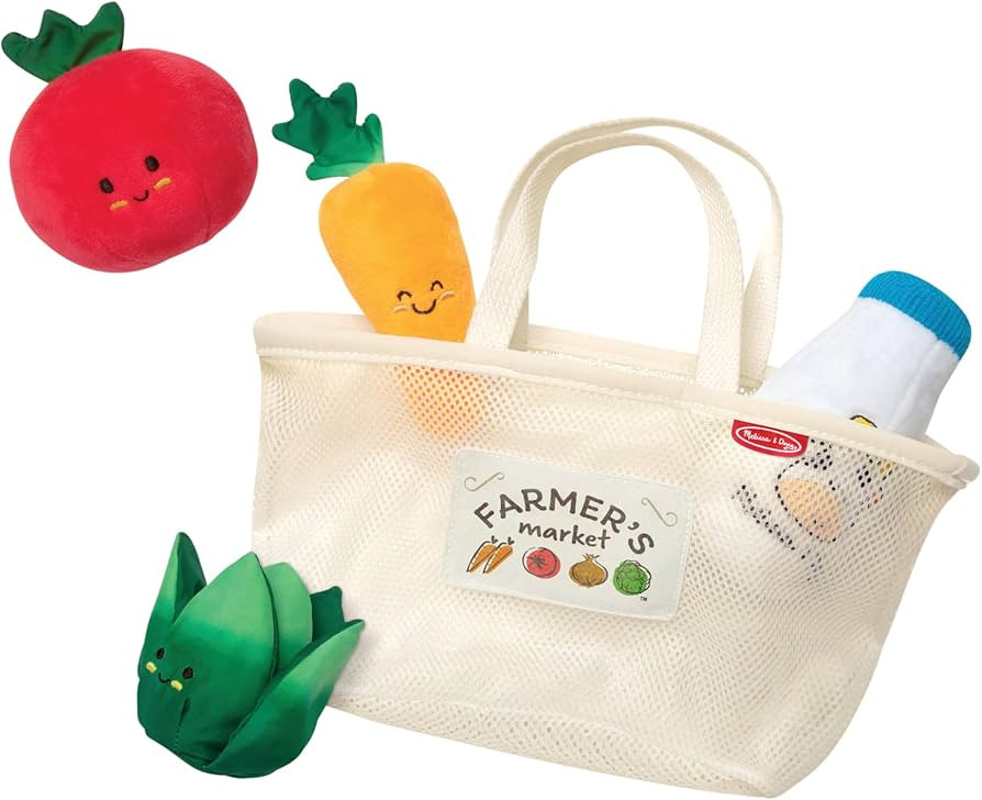 Melissa & Doug Multi-Sensory Market Basket Fill & Spill Infant Toy - Play Food Menus, Pretend Pla... | Amazon (US)