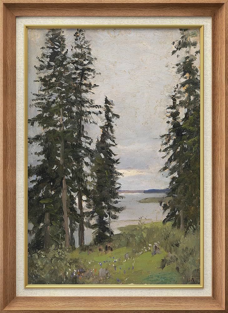 SIGNWIN Premium Frame Art Forest by The Lake by Artist Isaac Levitan Classical Historical Illustr... | Amazon (US)