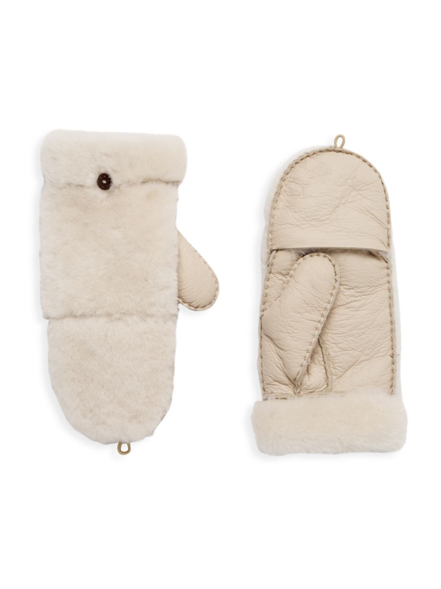 Shearling Foldover Mittens | Saks Fifth Avenue