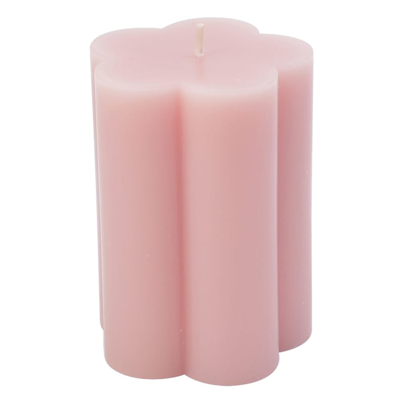 Pink Flower Pillar Candle, 3x4 | At Home