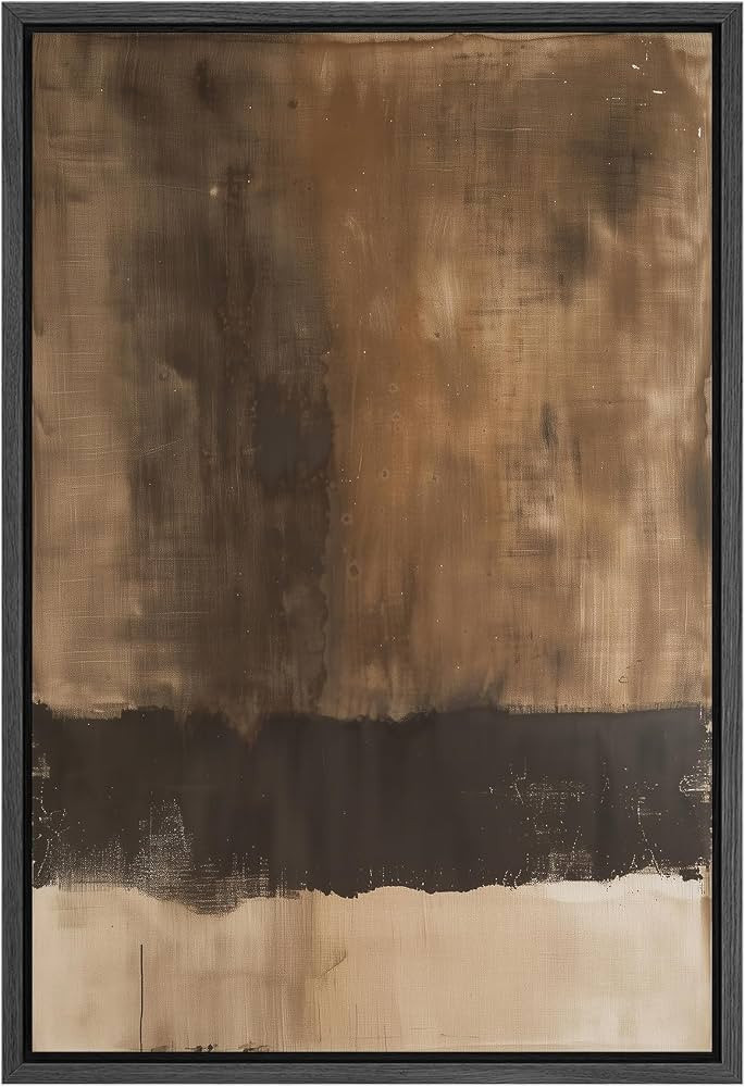 SIGNFORD Framed Canvas Print Wall Art Brown Black Wabi-Sabi Color Block Illustrations Modern Art ... | Amazon (US)