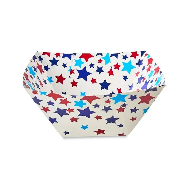 Patriotic Red, White and Blue Stars Paper Snack Bowls, 2 Count, by Way To Celebrate | Walmart (US)