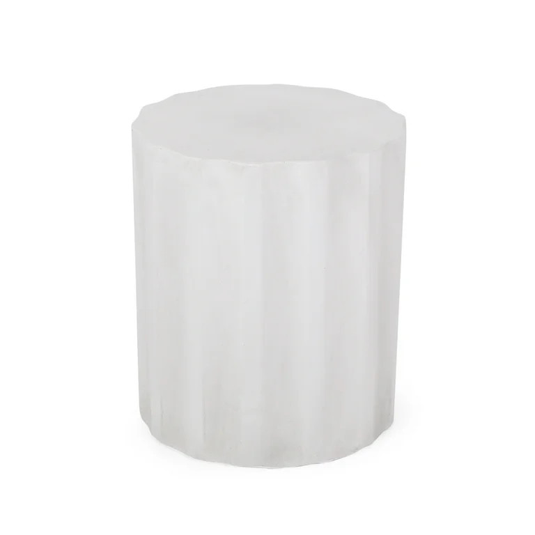 GDF Studio Bayhill Outdoor Lightweight Concrete Side Table, Antique White | Walmart (US)