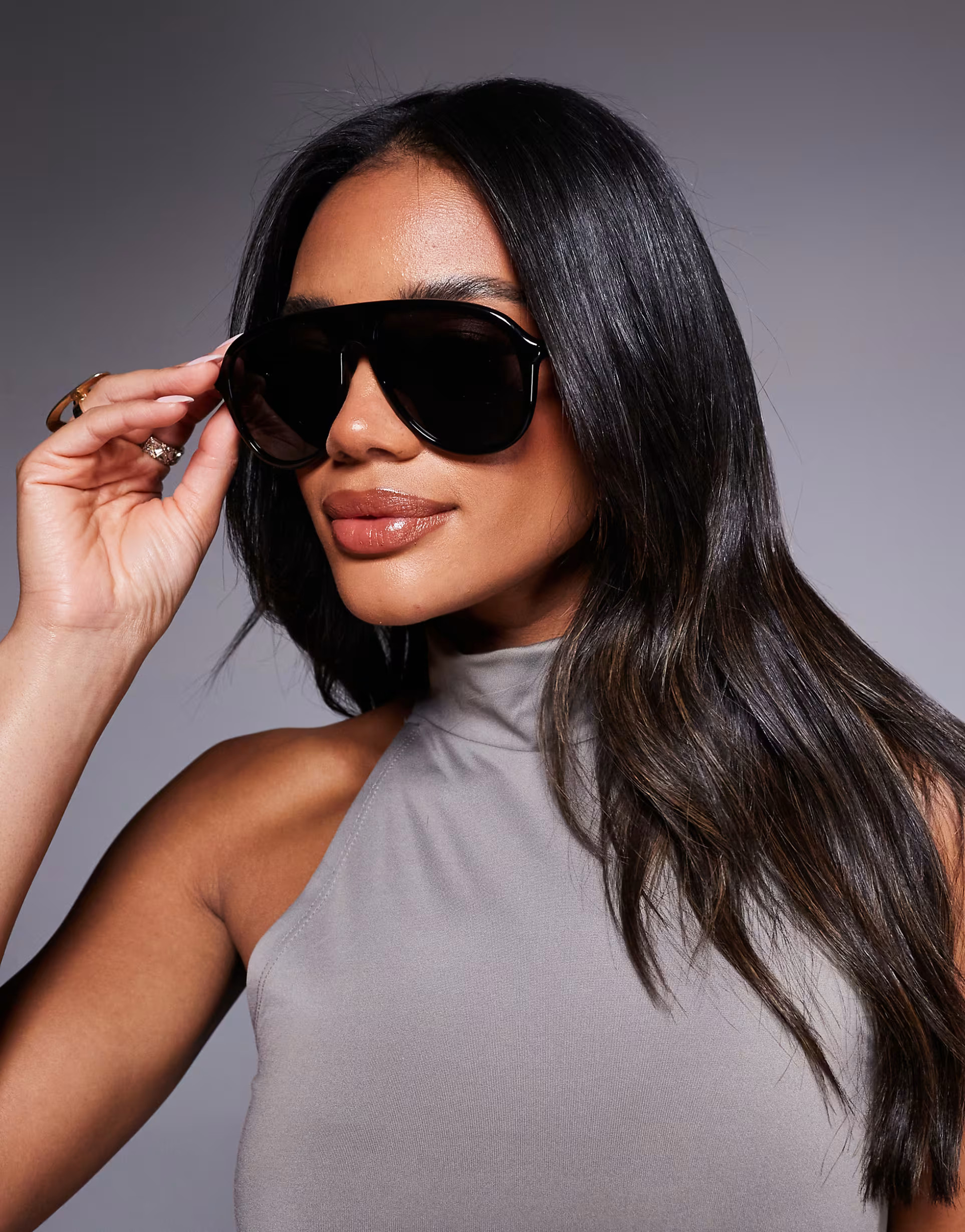 Quay chart topper aviator sunglasses in black smoke  | ASOS | ASOS (Global)