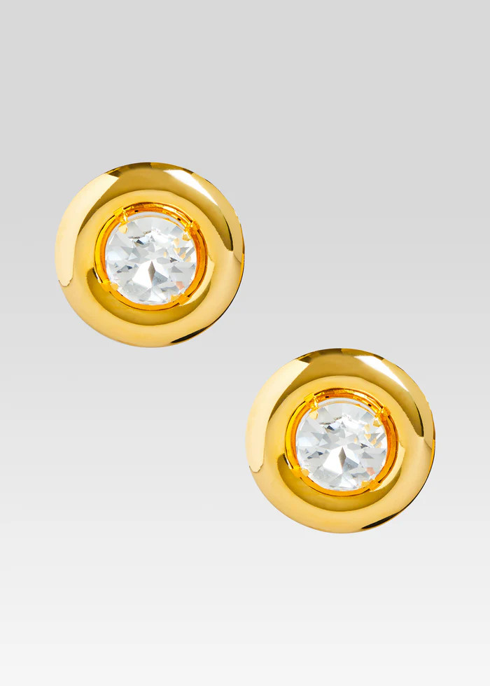 Round Earrings with Crystals | Retrofete