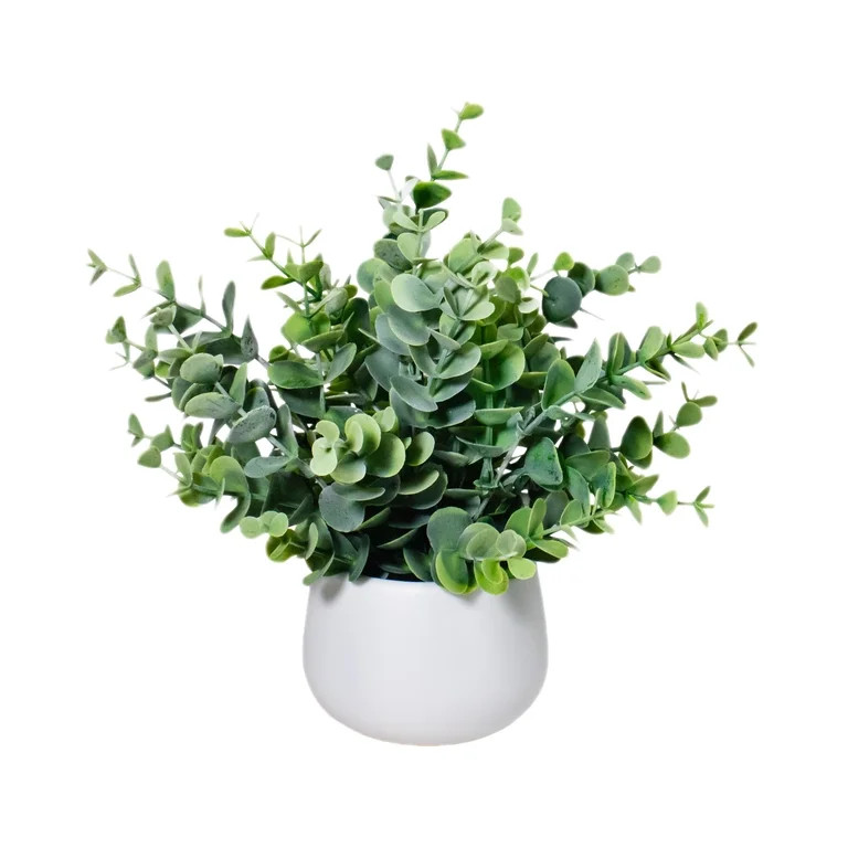 Cheapark Small Artificial Eucalyptus Plants In White Pots - Fake Indoor Greenery For Home Decor, ... | Walmart (US)