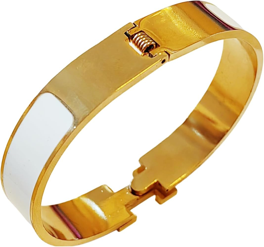 18K Gold Plated Letter Bracelet for Women Elegant Enamel Bracelet Couple Bracelet for Her | Amazon (US)