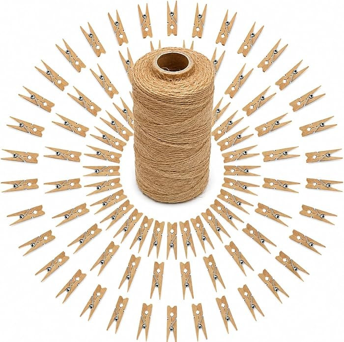 jijAcraft 1.4 Inch Mini Clothes Pins - 100Pcs Wooden Clothespins for Photo | Amazon (US)