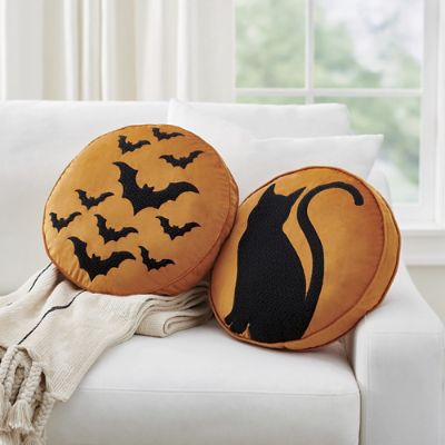 Round Halloween Pillows | Grandin Road | Grandin Road