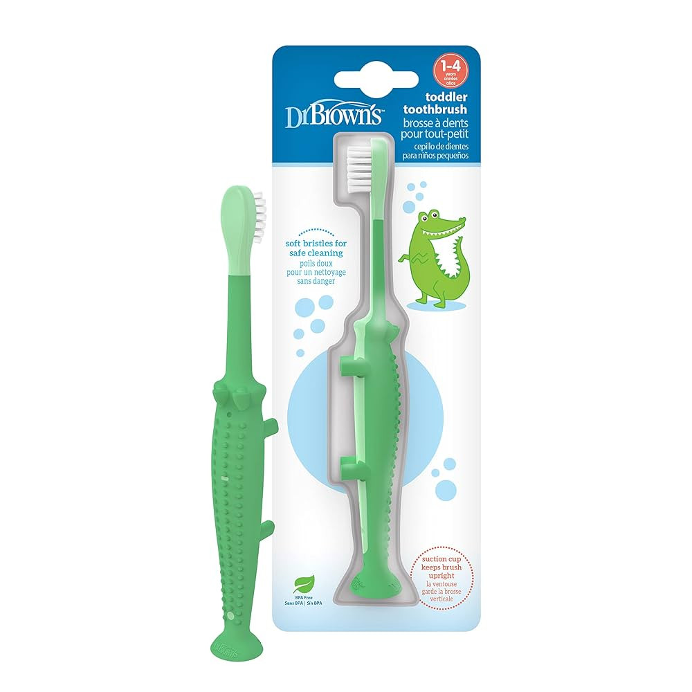 Dr. Brown's Baby and Toddler Toothbrush - Crocodile, BPA Free - Age 1-4Y | Amazon (US)