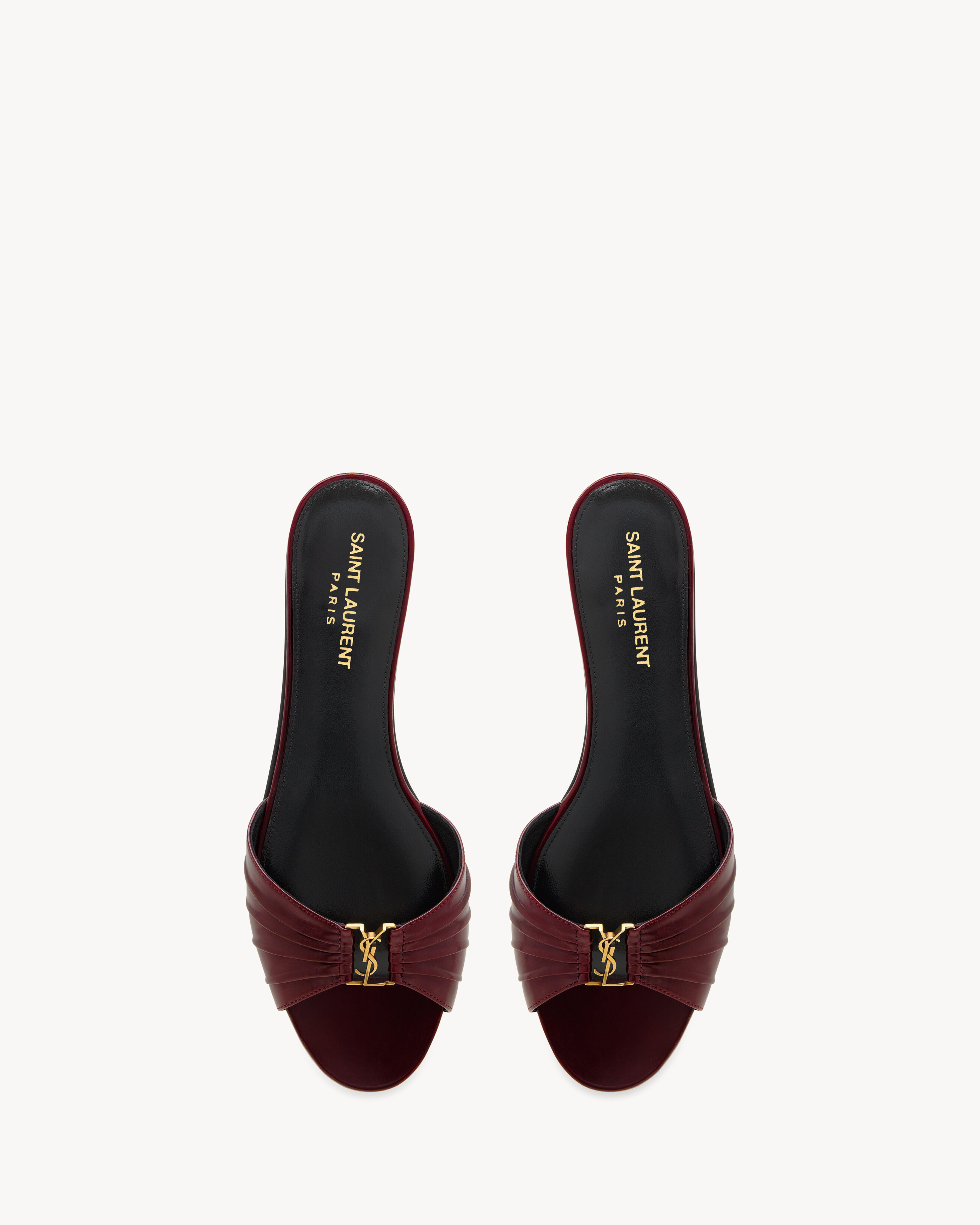 Saint Laurent Babylone Slides In Smooth Leather - Bordeaux - Women - 38.5 | Saint Laurent Inc. (Global)