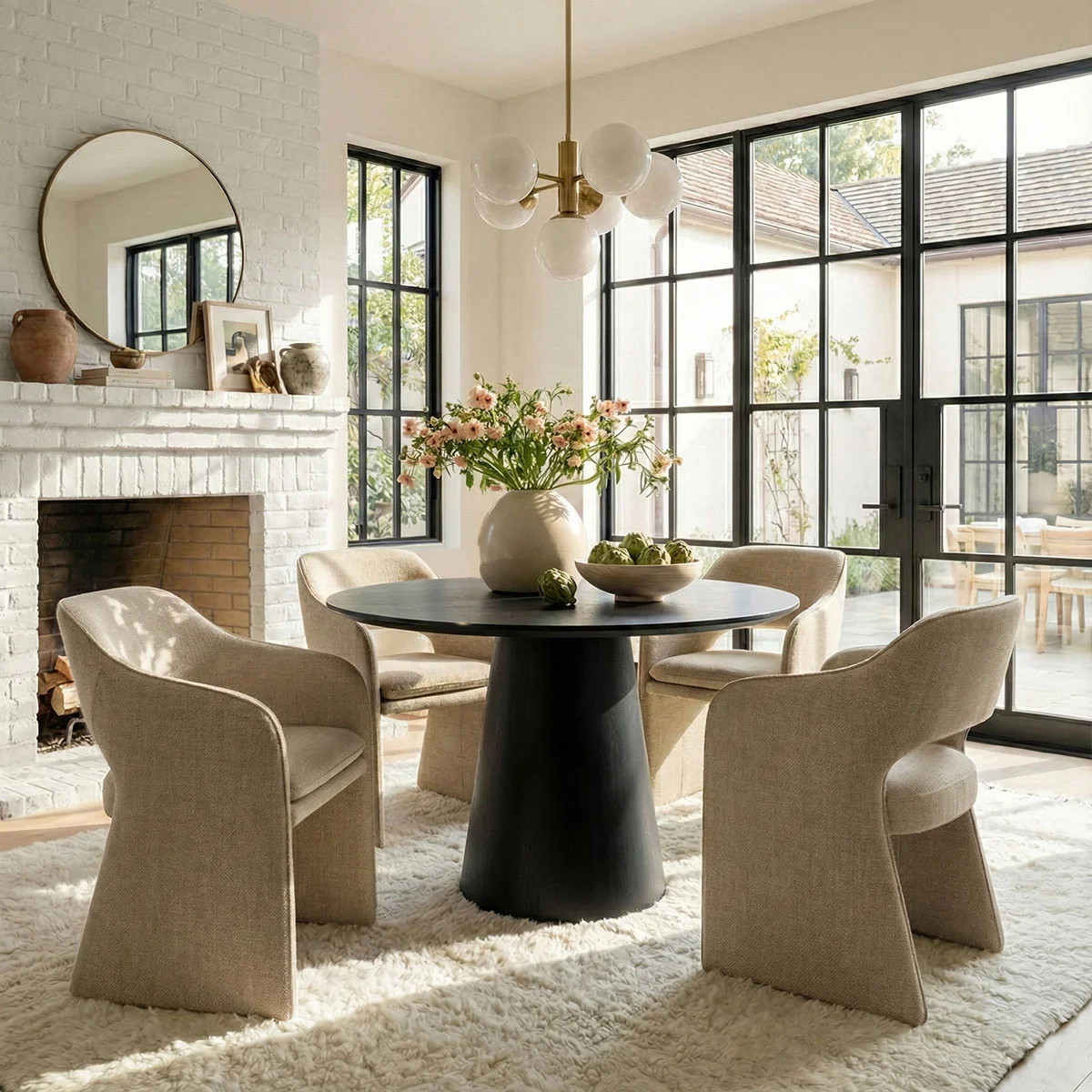 19" Seat Height Upholstered Fabric Dining Armchair (Set of 4) | Wayfair North America