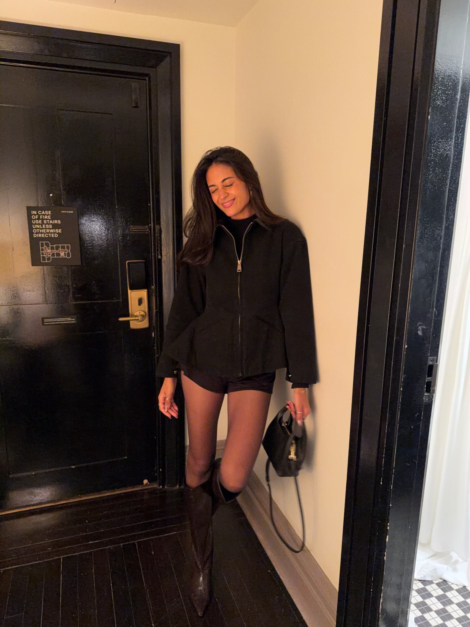 Wearing size small in shorts & jacket