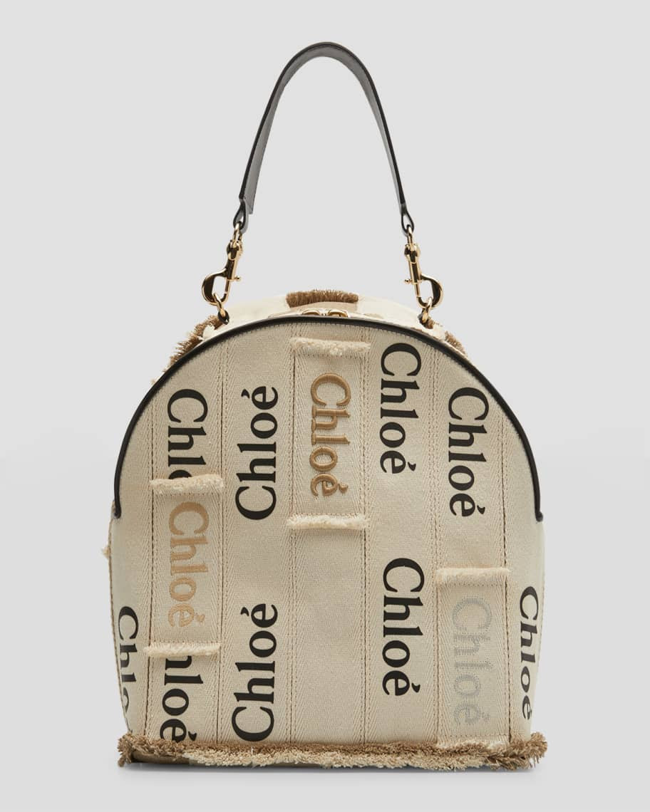 Chloe Woody Logo Embroidered Webbing Backpack | Neiman Marcus