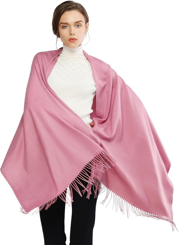 RIIQIICHY Women's Scarf Pashmina Shawls and Wraps for Evening Dress Bridesmaid Wedding Bridal Win... | Amazon (US)