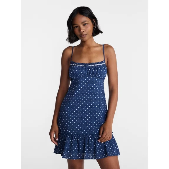 No Boundaries Drop Ruffle Mini Dress, Women’s XXS-XXL | Walmart (US)