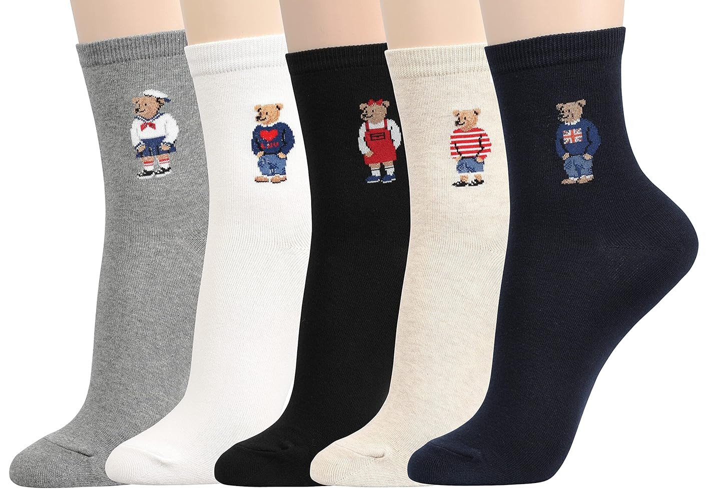 Women's Cool Animal Fun Crazy Socks (Bear 5 Pairs) | Amazon (US)