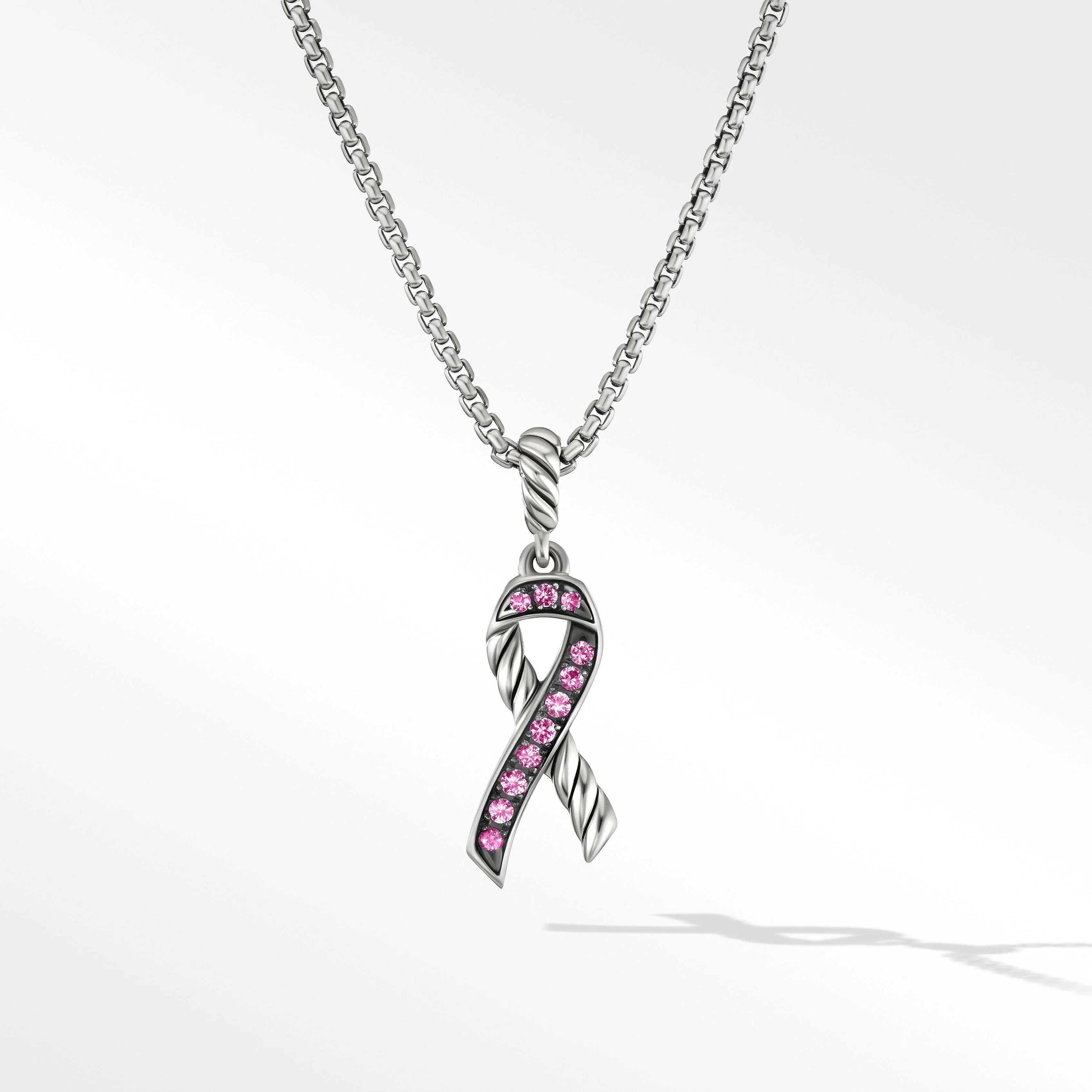 Cable Collectibles® Ribbon Necklace with Pavé Pink Sapphires | David Yurman