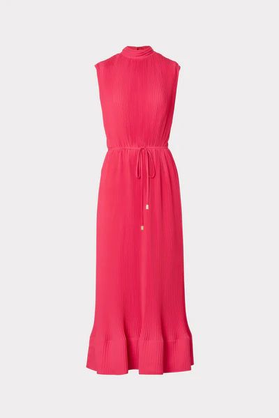 Melina Solid Pleated Dress | MILLY