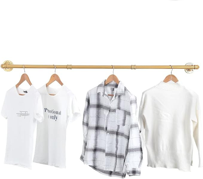 OLDRAINBOW Industrial Pipe Clothing Rack Wall Mounted,Vintage Retail Garment Rack Display Rack Cl... | Amazon (US)