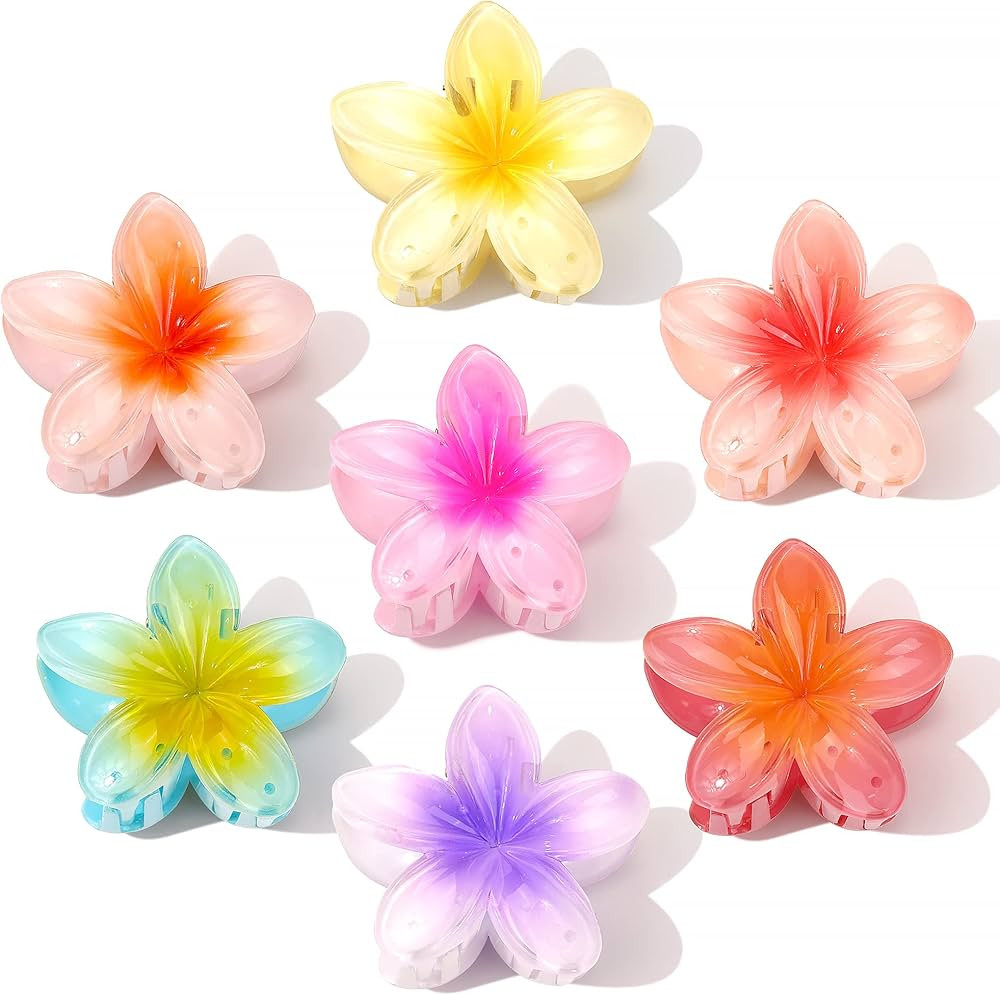 DealEachDay Hawaiian Claw Clips for Thick Hair 7PCS Flower Hair Clips Large Plumeria Clips Hibisc... | Amazon (US)